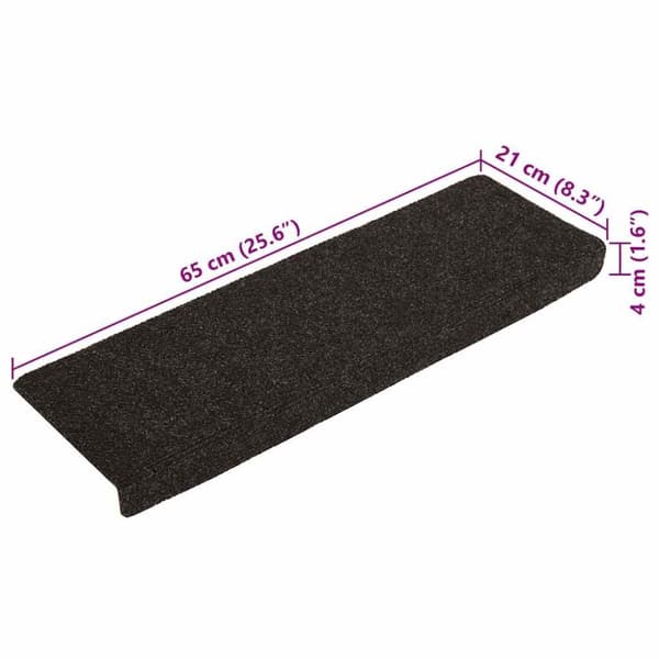 vidaXL Selvklebende trappematter 30 stk mørkebrun 65x21x4 cm