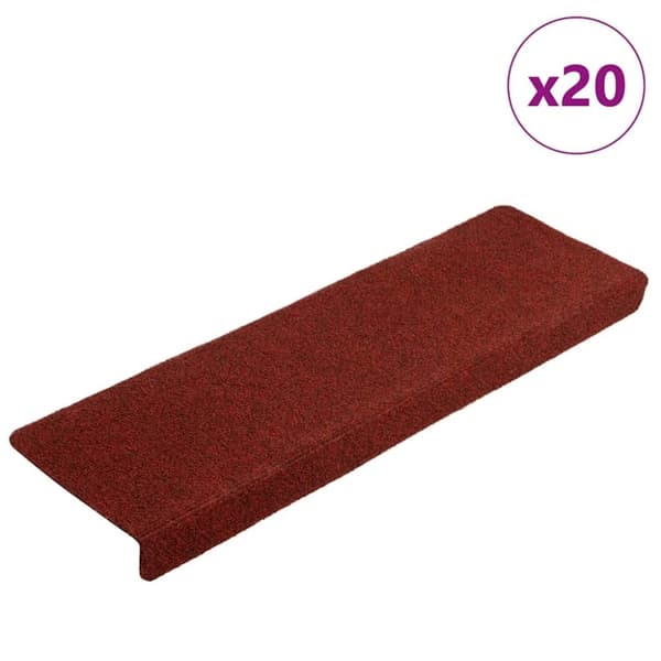 vidaXL selvklæbende trappemåtter 20 stk. 65x21x4 cm bordeauxrød
