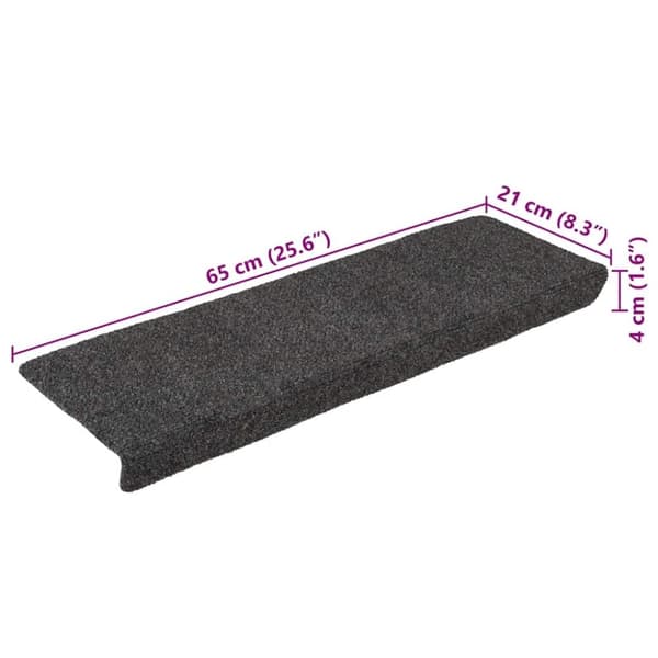 vidaXL Selvklebende trappematter 30 stk antrasitt 65x21x4 cm