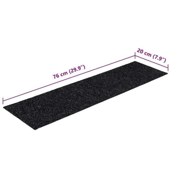 vidaXL trappemåtter selvklæbende 30 stk 76x20 cm rektangulær sort