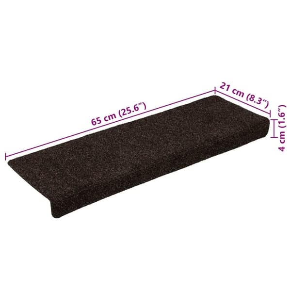 vidaXL selvklæbende trappetrinsmåtter 30 stk. 65x21x4 cm brun