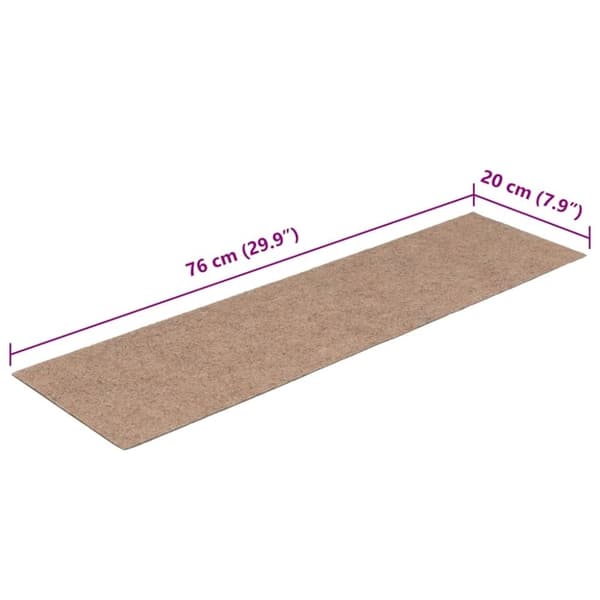 vidaXL Trappematter selvklebende 30 stk lysebrun 76x20 cm rektangulær
