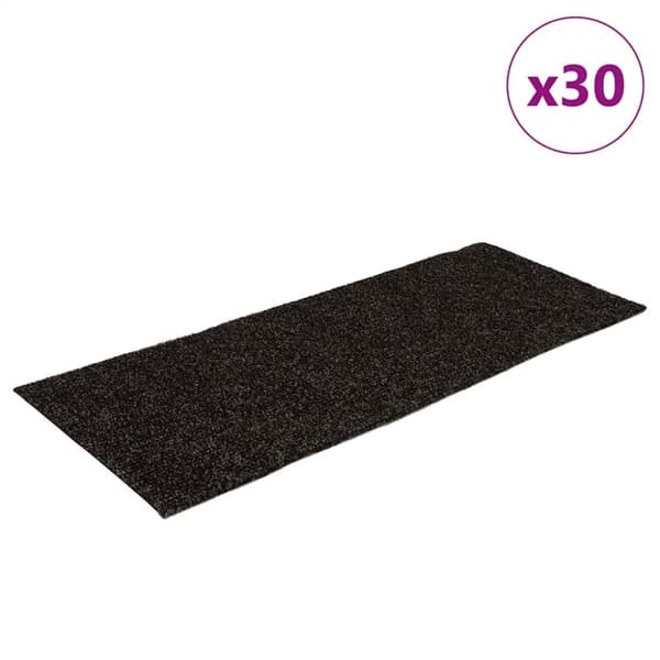 vidaXL trappemåtter selvklæbende 30 stk 60x25 cm rektangulær brun