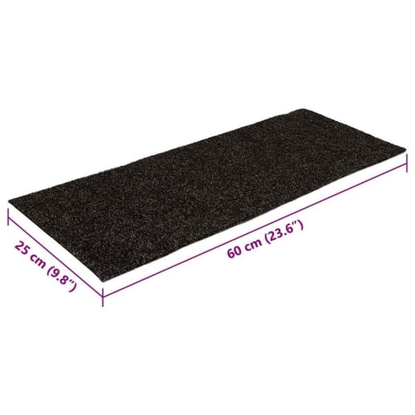 vidaXL trappemåtter selvklæbende 30 stk 60x25 cm rektangulær brun