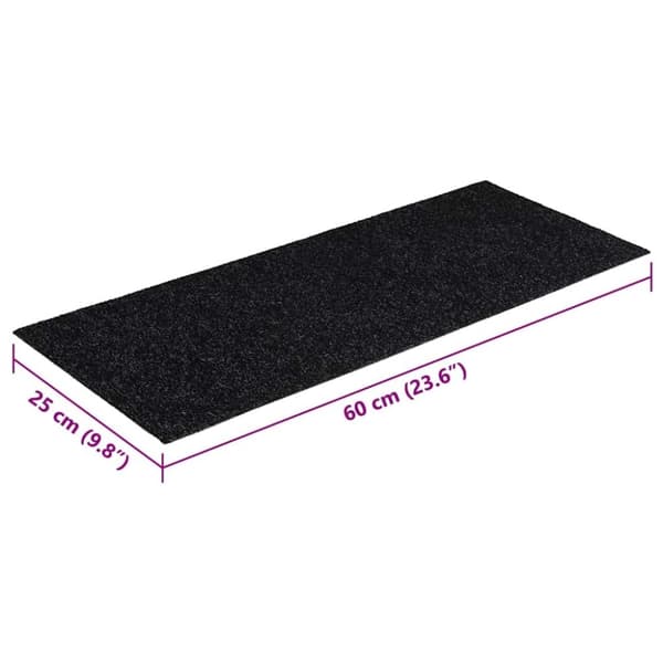 vidaXL Trappematter selvklebende 30 stk svart 60x25 cm rektangulær