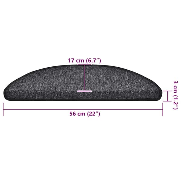 vidaXL trappemåtter 30 stk. 56x17x3 cm antracitgrå