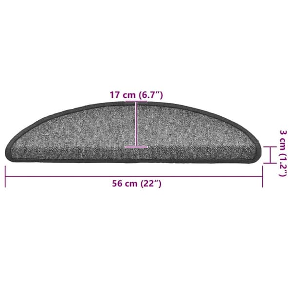 vidaXL trappemåtter 30 stk. 56x17x3 cm mørkegrå