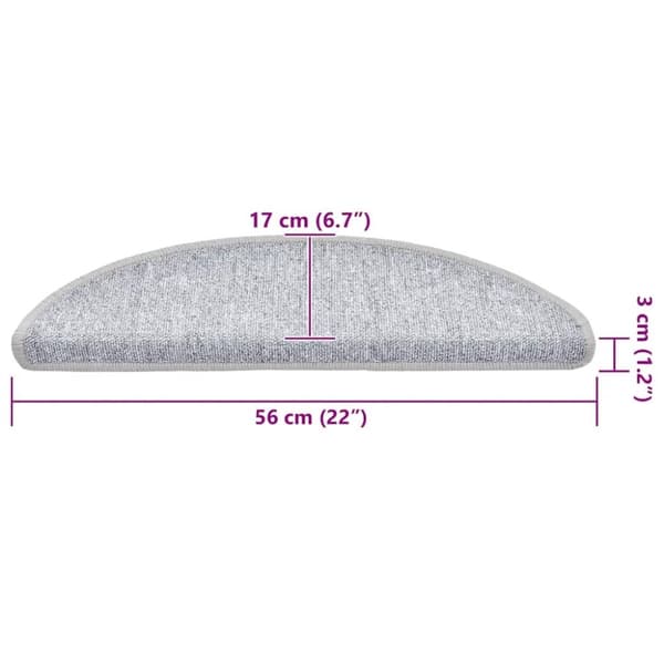 vidaXL trappemåtter 30 stk. 56x17x3 cm lysegrå