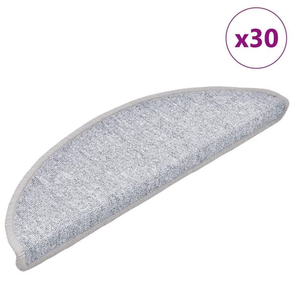 vidaXL trappemåtter 30 stk. 56x17x3 cm lysegrå