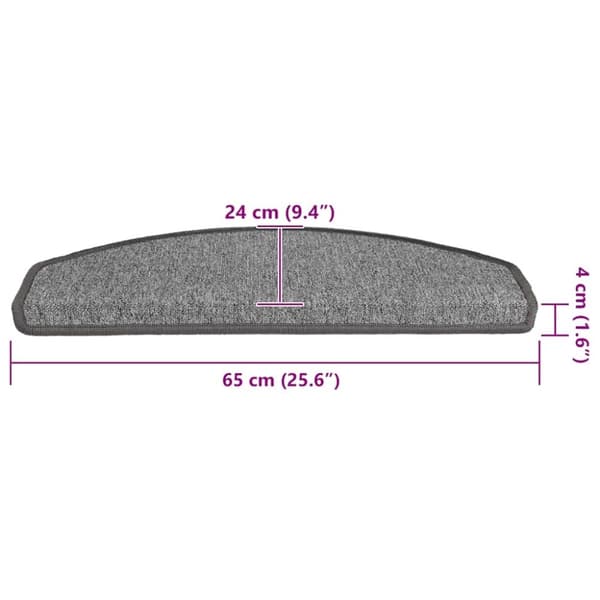 vidaXL Trappematter 30 stk lysegrå 65x24x4 cm