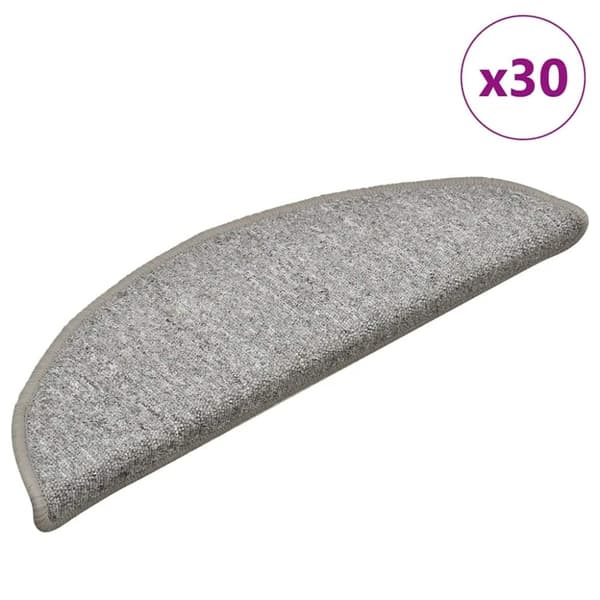 vidaXL Trappematter 30 stk lysegrå 56x17x3 cm