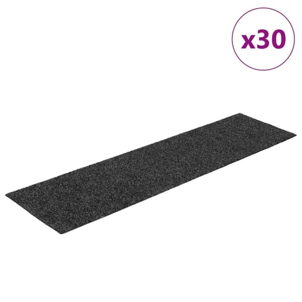 vidaXL trappemåtter selvklæbende 30stk 76x20cm rektangulær antracitgrå