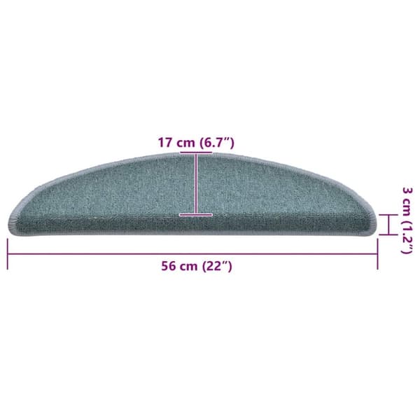 vidaXL trappemåtter 30 stk. 56x17x3 cm blå
