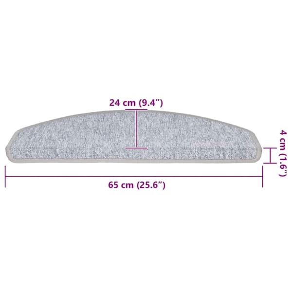 vidaXL trappemåtter 30 stk. 65x24x4 cm lysegrå
