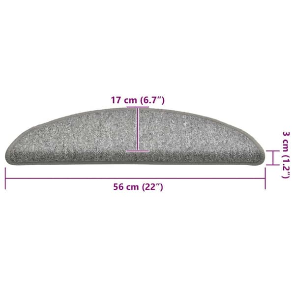 vidaXL trappemåtter 30 stk. 56x17x3 cm lysegrå