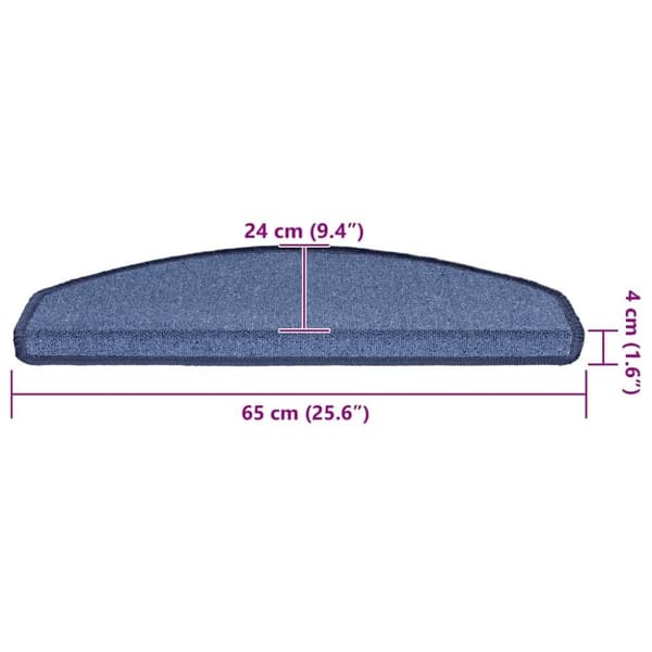 vidaXL trappemåtter 30 stk. 65x24x4 cm blå