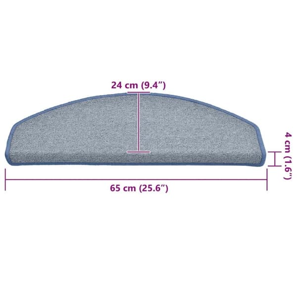vidaXL trappemåtter 30 stk. 65x24x4 cm lysegrå og blå
