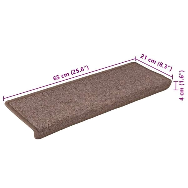 vidaXL Trappematter 30 stk 65x21x4 cm brun