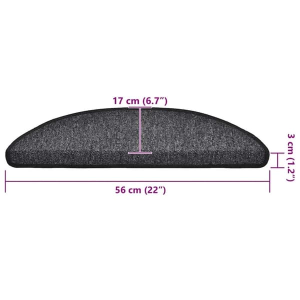 vidaXL trappemåtter 20 stk. 56x17x3 cm antracitgrå