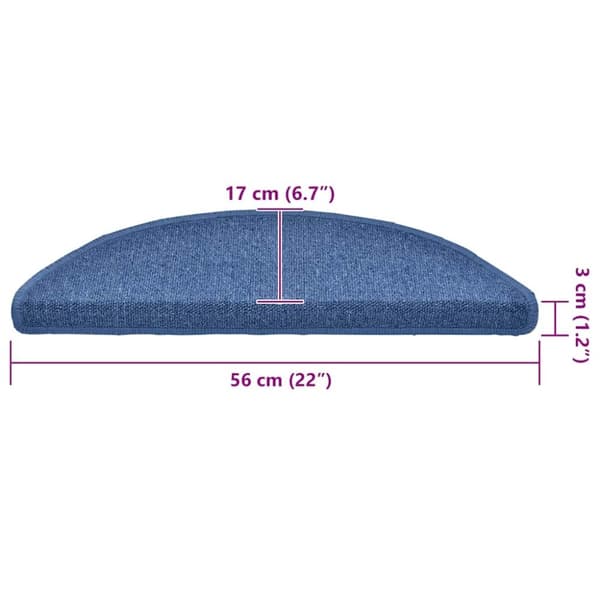 vidaXL Trappmattor 20 st blå 56x17x3 cm