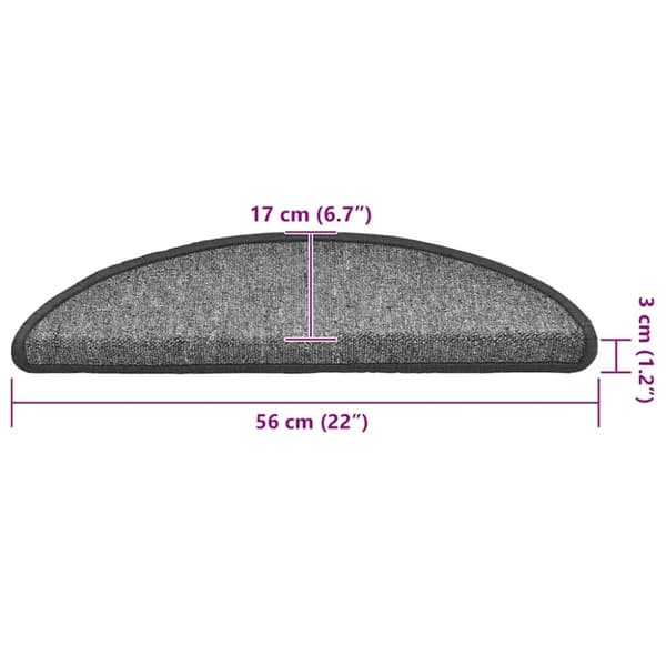 vidaXL Trappematter 20 stk mørkegrå 56x17x3 cm