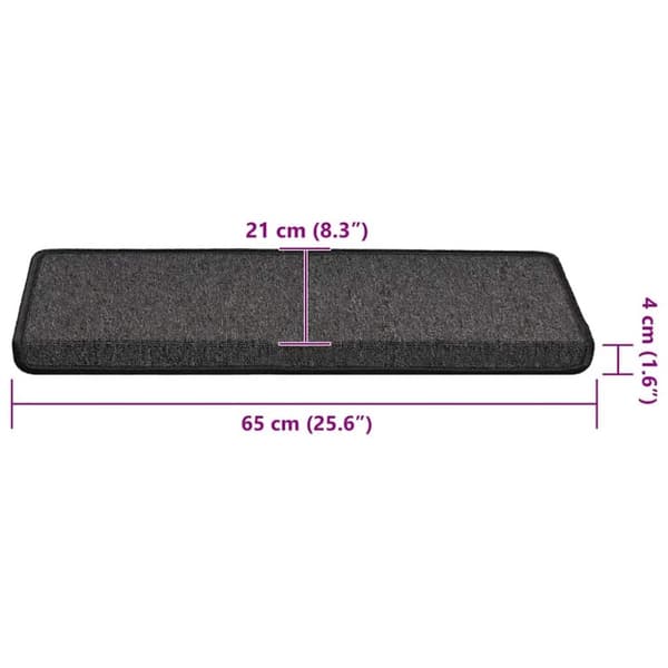 vidaXL Trappmattor 30 st 65x21x4 cm antracit