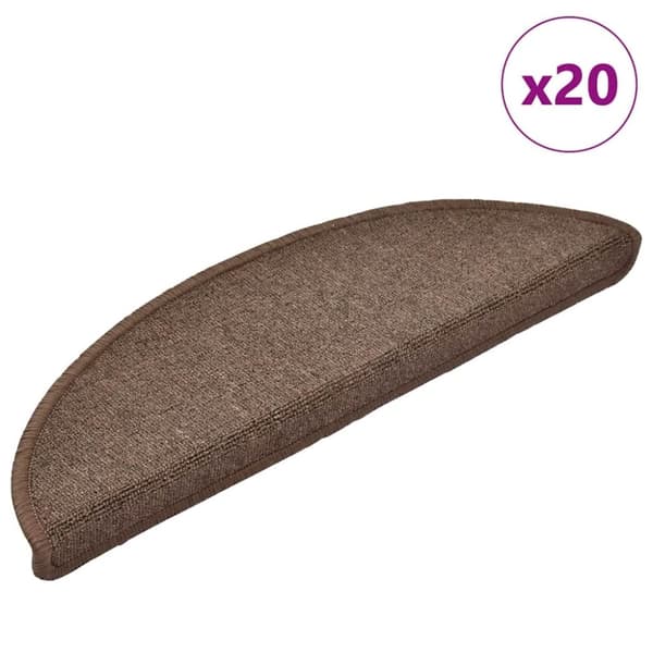 vidaXL trappemåtter 20 stk. 56x17x3 cm mørkebrun