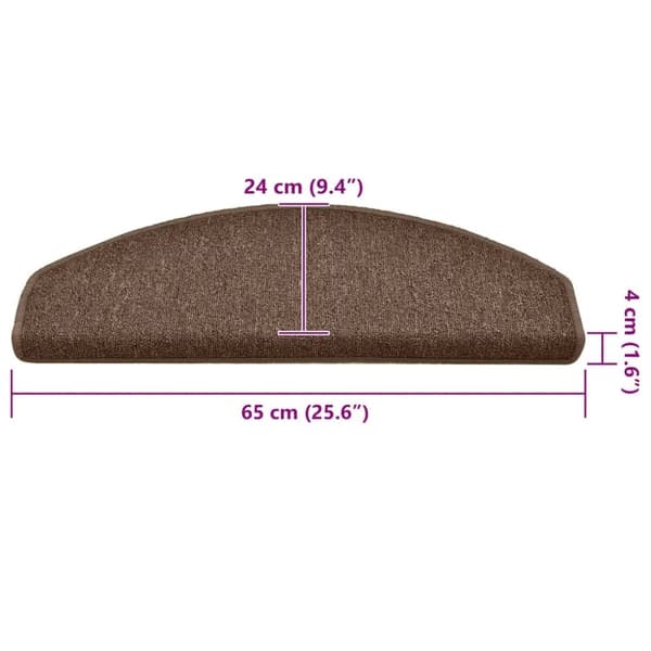 vidaXL trappemåtter 30 stk. 65x24x4 cm brun