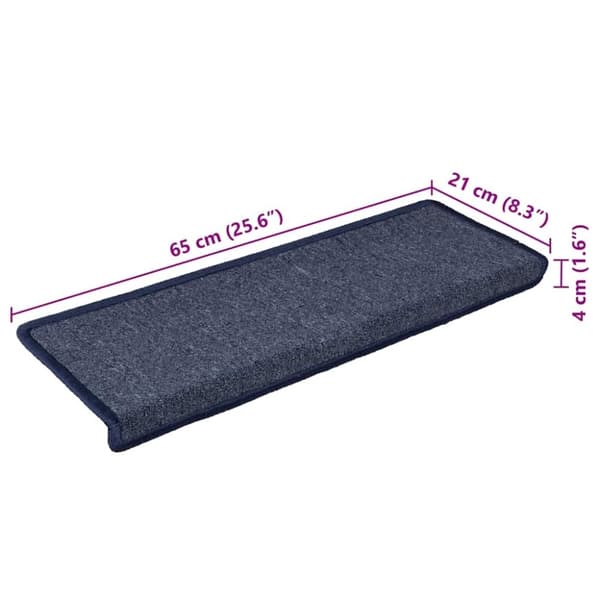 vidaXL trappemåtter 30 stk. 65x21x4 cm grå og blå