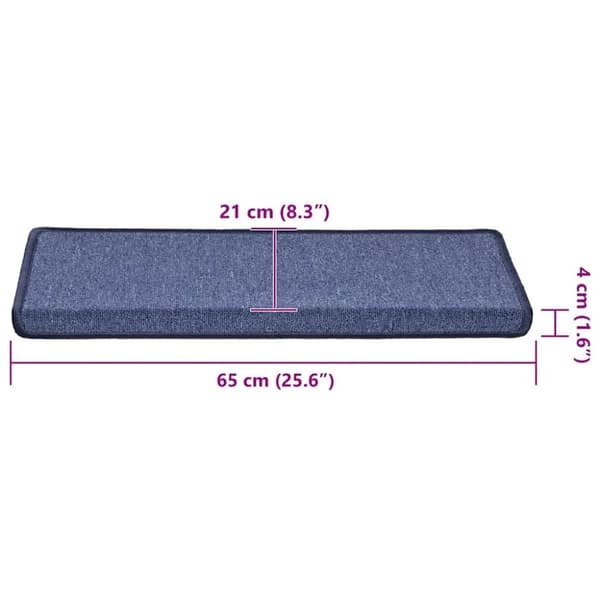 vidaXL Trappematter 30 stk 65x25 cm blå