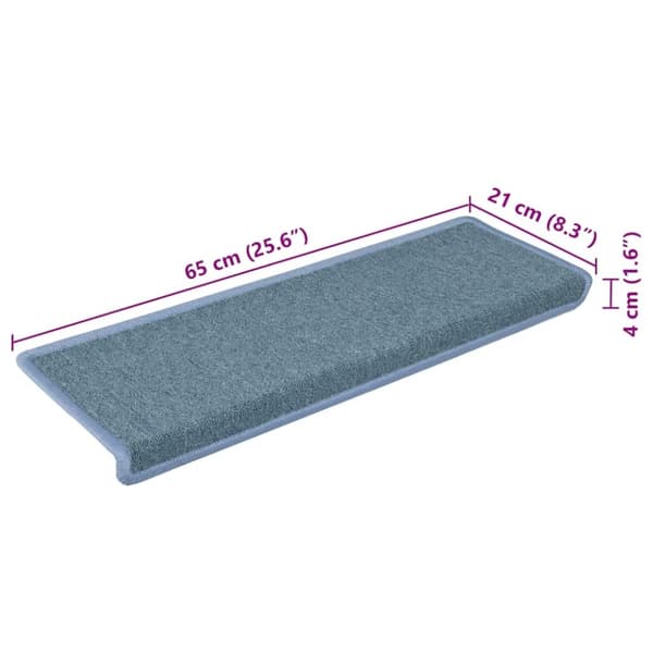 vidaXL trappemåtter 30 stk. 65x21x4 cm blå