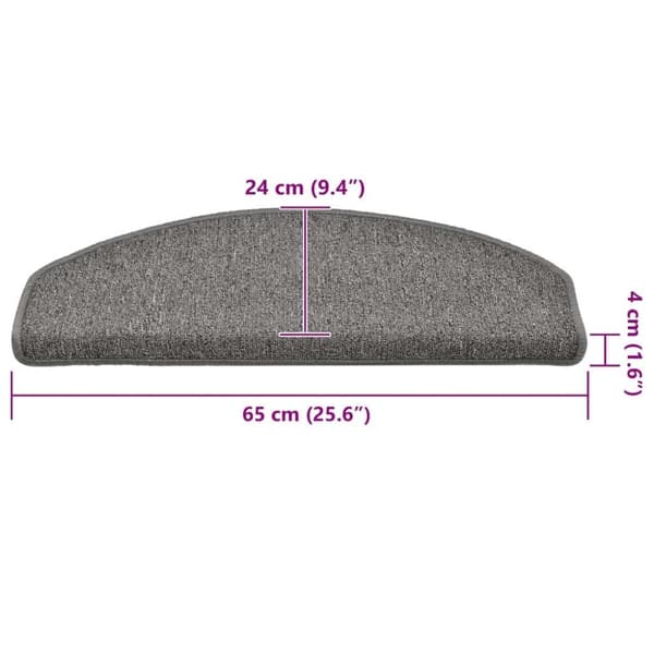 vidaXL Trappematter 30 stk lysegrå 65x24x4 cm