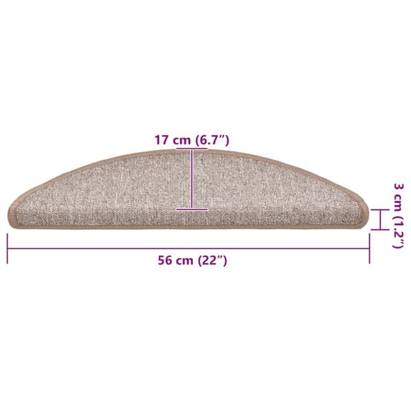 vidaXL Trappematter 20 stk lysebrune 56x17x3 cm