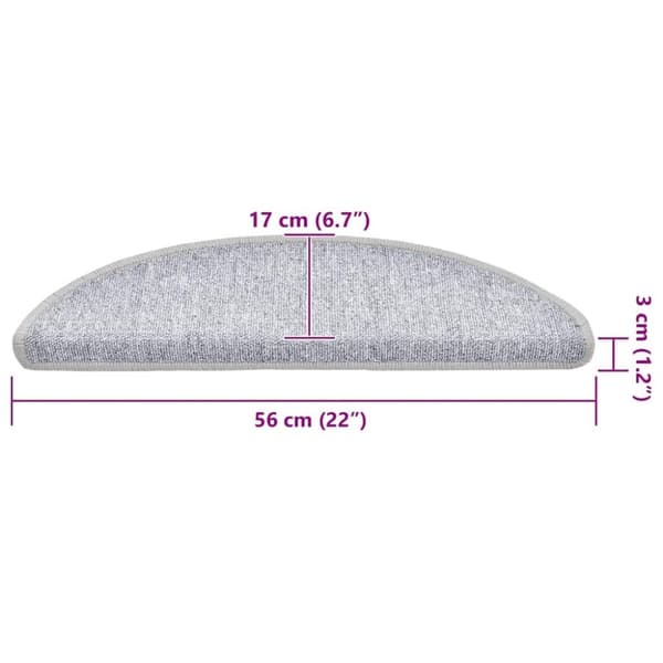 vidaXL trappemåtter 20 stk. 56x17x3 cm lysegrå