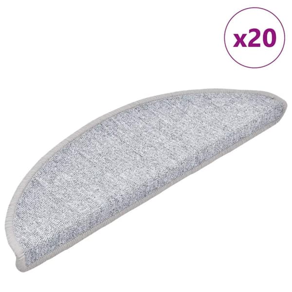 vidaXL trappemåtter 20 stk. 56x17x3 cm lysegrå
