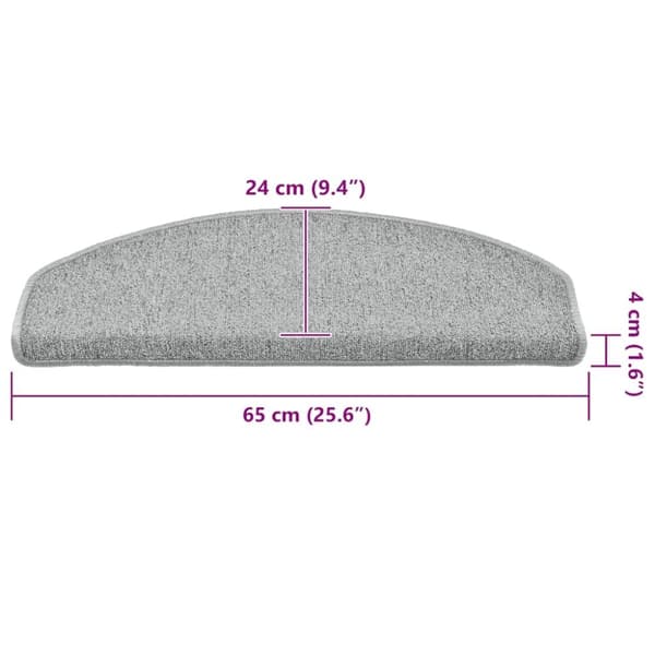 vidaXL trappemåtter 30 stk. 65x24x4 cm lysegrå