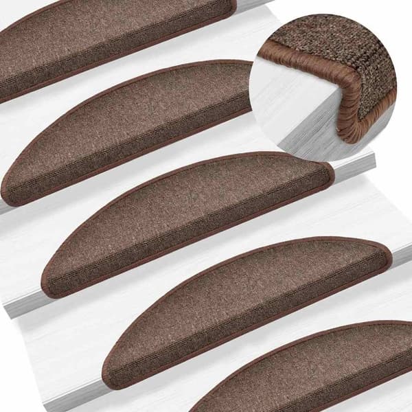 vidaXL Trappematter 20 stk kaffe brun 56x17x3 cm