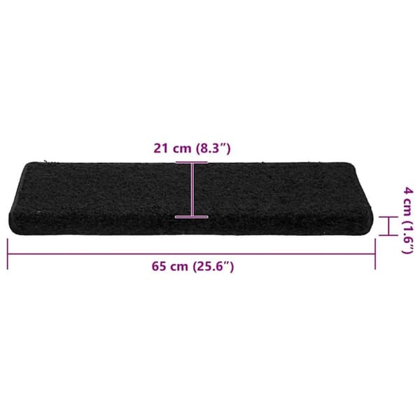 vidaXL trappemåtter 30 stk. 65x21x4 cm sort