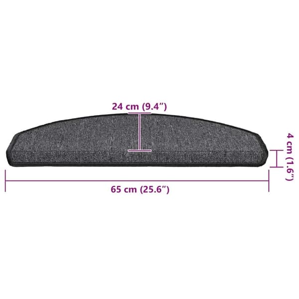 vidaXL Trappmattor 20 st antracit 65x24x4 cm