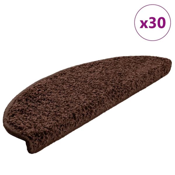 vidaXL trappemåtter 30 stk. 65x21x4 cm brun