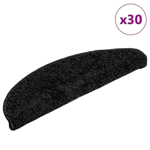 vidaXL trappemåtter 30 stk. 56x17x3 cm sort