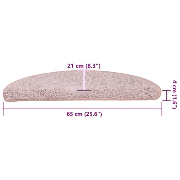 vidaXL trappemåtter 30 stk. 65x21x4 cm lyserød