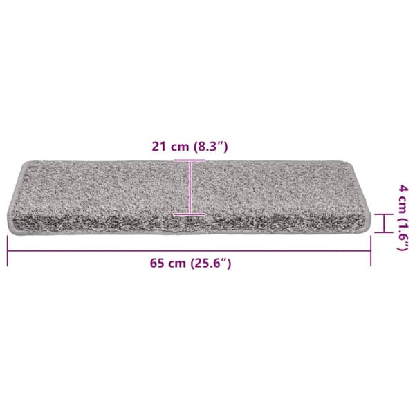 vidaXL Trappematter 30 stk 65x21x4 cm grå