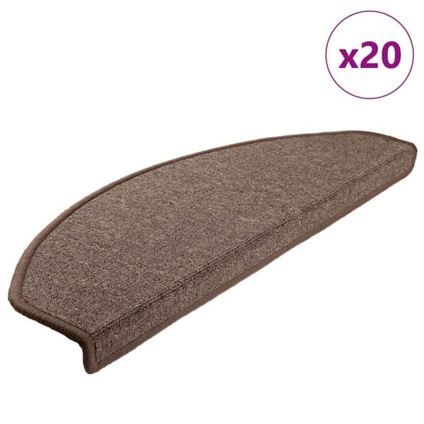 vidaXL trappemåtter 20 stk. 65x24x4 cm mørkebrun