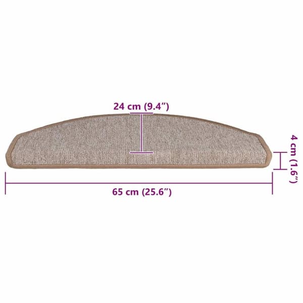 vidaXL Trappematter 20 stk lysebrune 65x24x4 cm