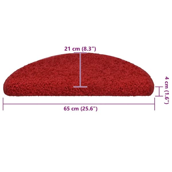 vidaXL trappemåtter 30 stk. 65x21x4 cm rød