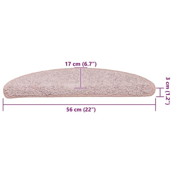 vidaXL trappemåtter 30 stk. 56x17x3 cm lyserød