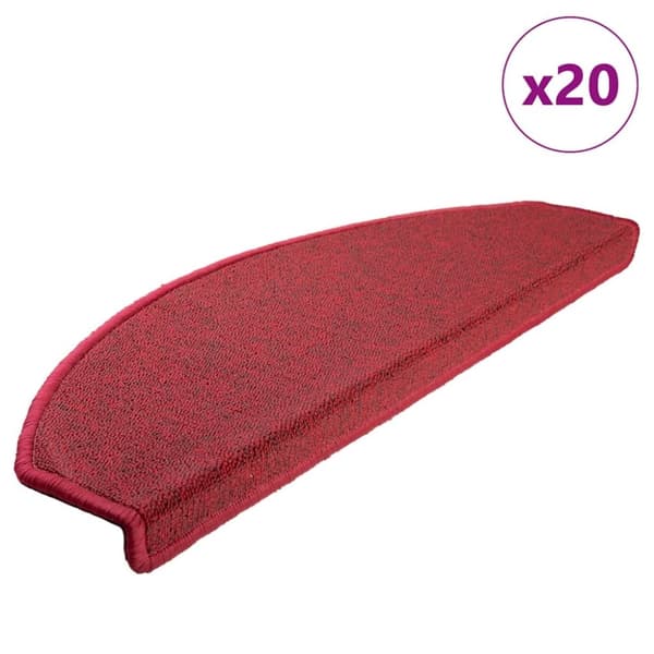 vidaXL trappemåtter 20 stk. 65x24x4 cm bordeauxrød