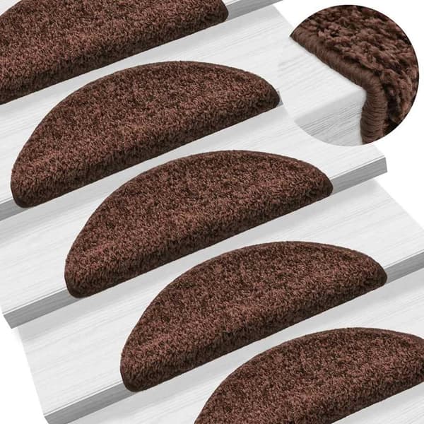 vidaXL Trappematter 30 stk brun 56x17x3 cm