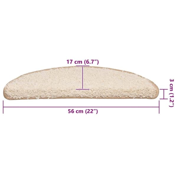 vidaXL Trappematter 30 stk krem 56x17x3 cm